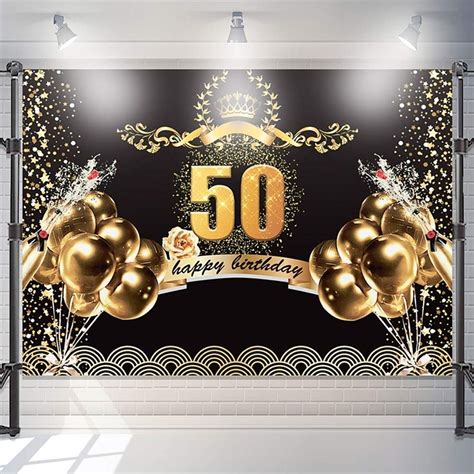 50th Wall Backdrop Birthday Personalized, Birthday Decorations for Woman, Backdrop Birthday ...