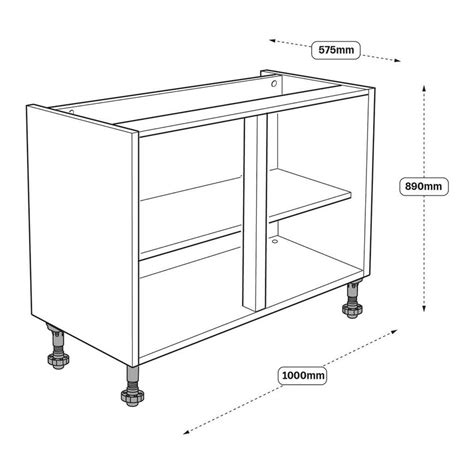 White 720mm x 1000mm x 575mm Ready Assembled Base Cabinet | Howdens