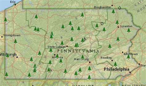 Pennsylvania State Campgrounds Map