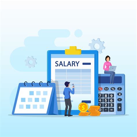 Salary vector concept. online income calculate and automatic payment, calendar pay date ...