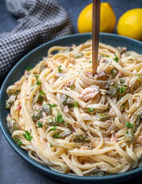 Creamy Smoked Salmon Pasta with Asparagus – Skinny Spatula