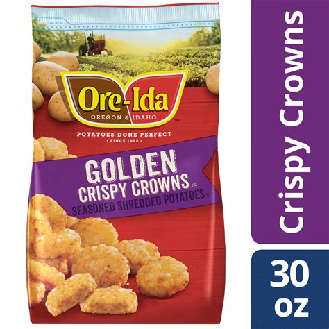 Ore-Ida Golden Crispy Crowns Seasoned Shredded Potatoes 30 oz Bag - Walmart.com - Walmart.com