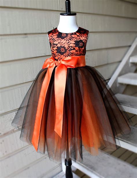 Orange and Black Tutu Pumpkin Dress Halloween Thanksgiving