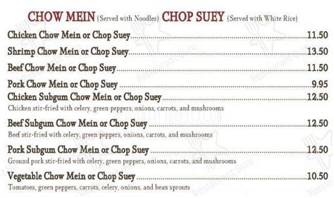 Menu at Cathay Inn restaurant, Spokane