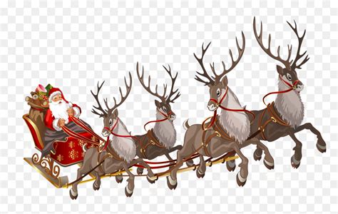 Flying Santa Claus Png - Santa On Sleigh Png, Transparent Png - vhv