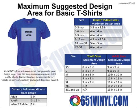 T-Shirt Design Placement Document for HTV