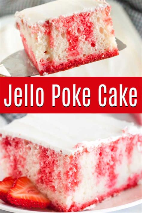 Jello Poke Cake Recipe is the perfect dessert to bring to family gatherings, holidays and more ...