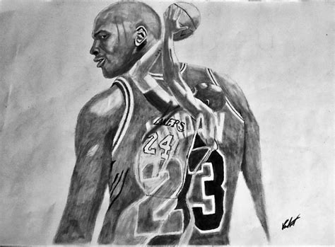 Michael Jordan Kobe Bryant Drawing by Bigken20 on DeviantArt