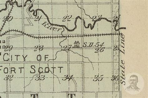 Vintage Bourbon County KS Map 1887 Old Kansas Map | Etsy