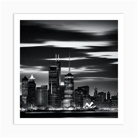 Black And White Cityscape 6 Art Print by Noctarius - Fy