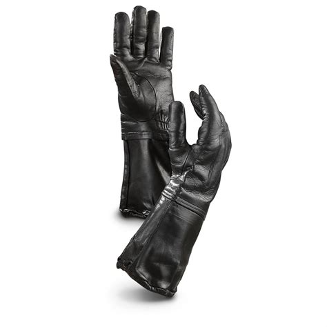 New Italian Military-issue Leather Motorcycle Gauntlet Gloves - 619123 ...