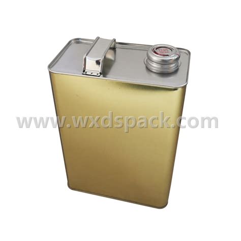 4L Gold Lacquered Metal Lubricant Oil Tin Cans - Desheng