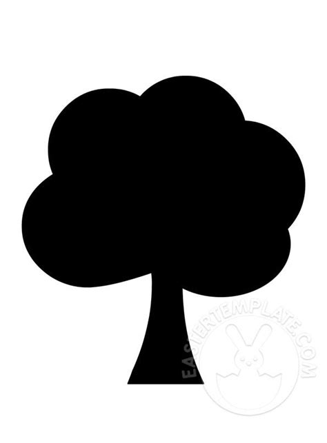 Free Apple Tree Silhouette - Easter Template