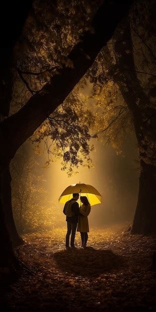 Premium AI Image | A couple under an umbrella in the rain