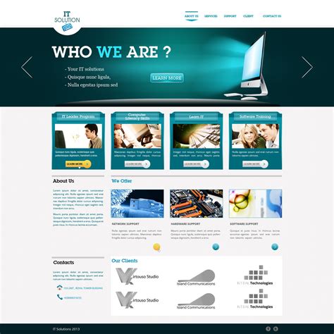 IT Solution Responsive Web Template by Junry Dagohoy at Coroflot.com