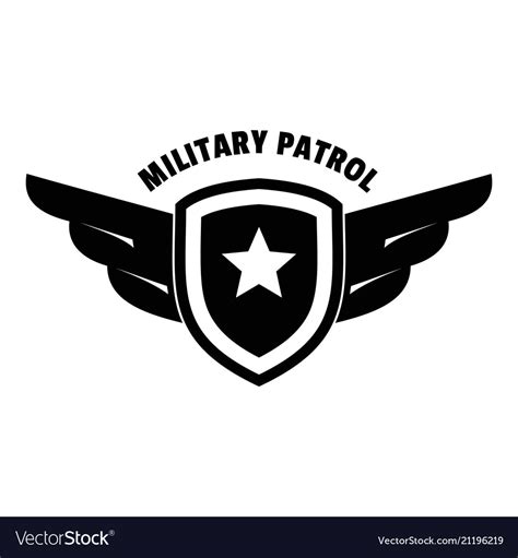 Military army patrol logo simple style Royalty Free Vector