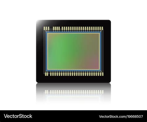 Digital camera sensor with reflection on white Vector Image