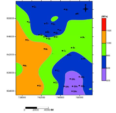 Shear modulus map of the study area. | Download Scientific Diagram