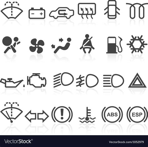 Car dashboard icons Royalty Free Vector Image - VectorStock