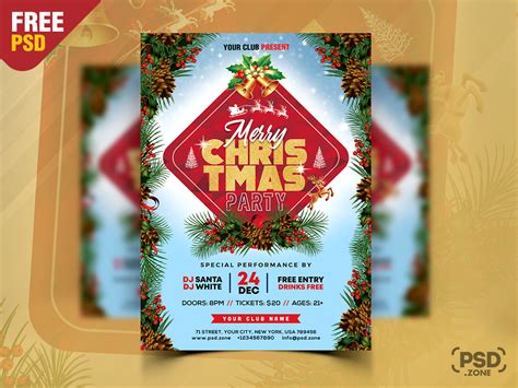 Beautiful Christmas Party Flyer PSD - PSD Zone