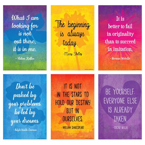 Buy Inspirational Quotes Poster Set (6 Pack) - English Classroom ...