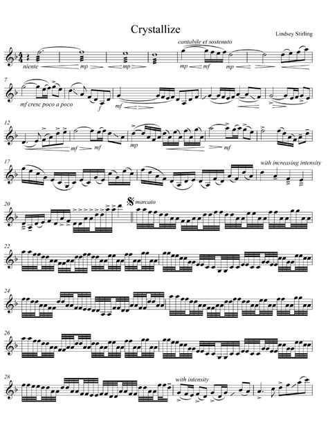 Lindsey Stirling - Crystallize Piano Sheet Music Download Printable PDF | Templateroller