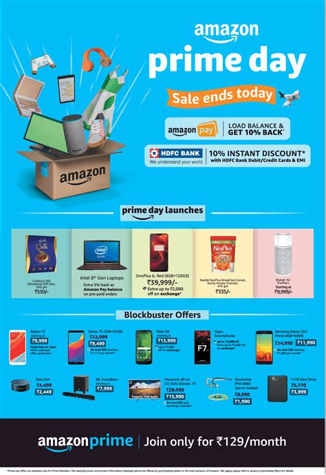 Amazon Prime Day Sale Ends Today Load Balance And Get 10% Cashback Ad - Advert Gallery