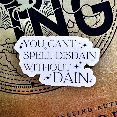 Fourth Wing You Cant Spell Disdain Without Dain Sticker Stickers for Book Lovers Water Resistant ...