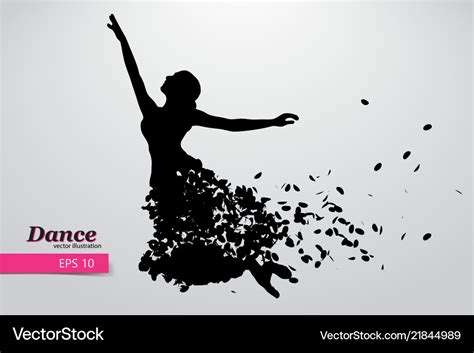 Silhouette of a dancing girl dancer woman Vector Image