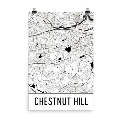 Chestnut Hill Map Chestnut Hill Art Chestnut Hill Print | Etsy