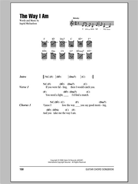 The Way I Am by Ingrid Michaelson Sheet Music for Guitar Chords/Lyrics at Sheet Music Direct