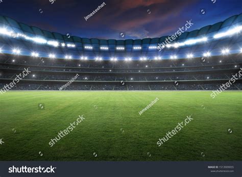 Empty Football Stadium Night
