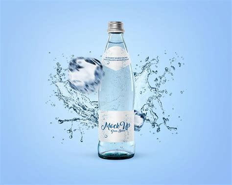 Free Glass Bottle Water Mockup | Mockuptree