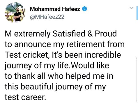 Mohammad Hafeez Announces Retirement From Test Cricket - Cricket Images & Photos