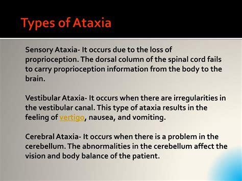 PPT - Ataxia: Types, Causes, Symptoms, Diagnosis and Treatments ...