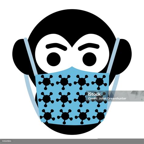 Monkeypox Virus Outbreak Icon Gorilla In Face Mask Health Monkey Pox Emergency Viral Dangerous ...