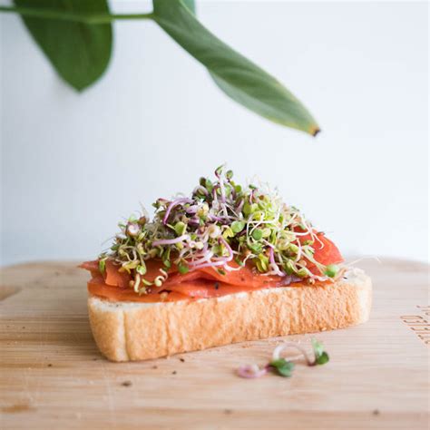 Smoked Salmon Sandwich with Sprouts, Capers Creamy Dill Cream Cheese - Nomss.com | Vancouver ...