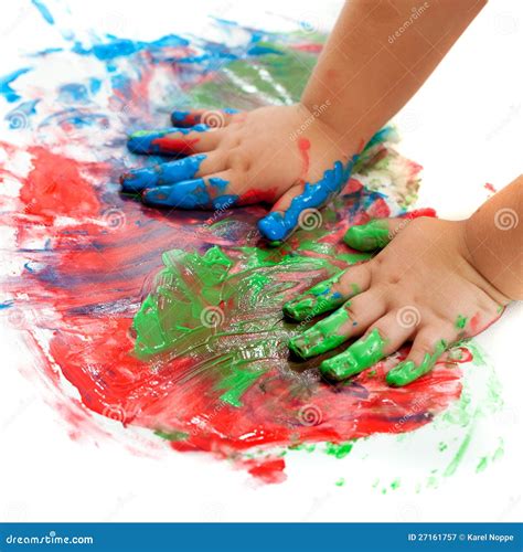 Baby Hands Painting. Royalty Free Stock Photography - Image: 27161757