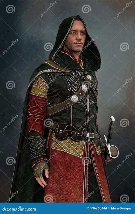 Rendering Medieval Ranger Knight Stock Illustration - Illustration of ...