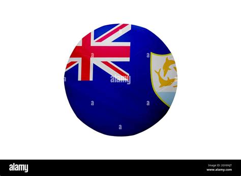 Football in the colors of the Anguilla flag isolated on white ...