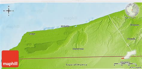 Physical 3D Map of Laayoune