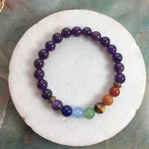 Crystals for anxiety and depression Chakra Amethyst Bracelet– LillaDesigns