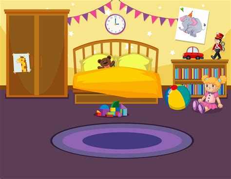 Interior of childs bedroom 591220 Vector Art at Vecteezy