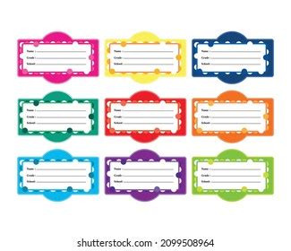 Name Tags Name Cards Kids School Stock Vector (Royalty Free) 2099508964 | Shutterstock