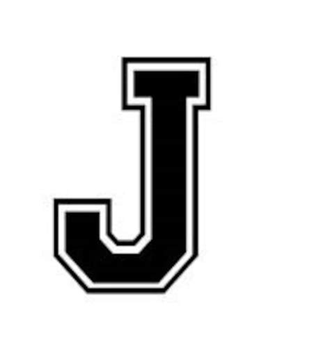 Letter J Varsity Lettering Vinyl Decal