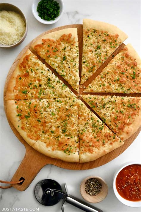 Cheesy Garlic Bread Pizza - Just a Taste