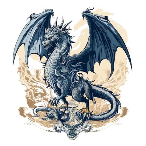 Premium Vector | Welsh dragon tattoo design