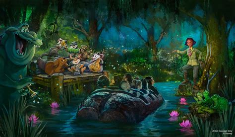 New Tiana's Bayou Adventure Concept Art of Louis and Animal Band Released - WDW News Today