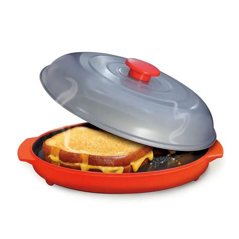 Roasting Pan Microwave Grill Pan Microwave Crisper Plate with Lid for ...