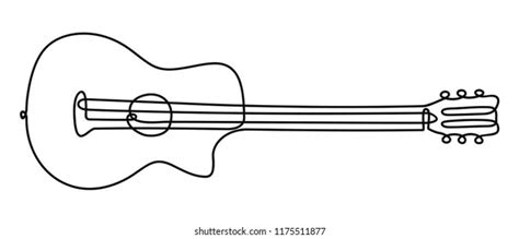 One Line Drawing Musical Stringed Guitar 库存矢量图（免版税）1175511877 ...